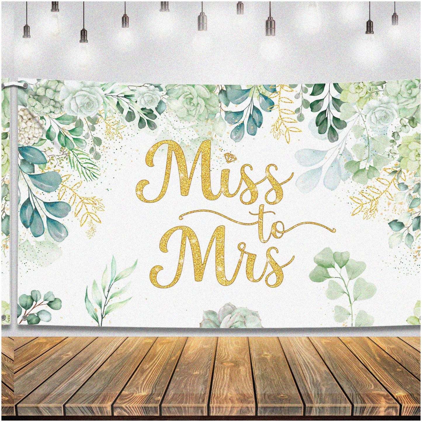 Tropical Bliss XL Miss To Mrs Banner Backdrop