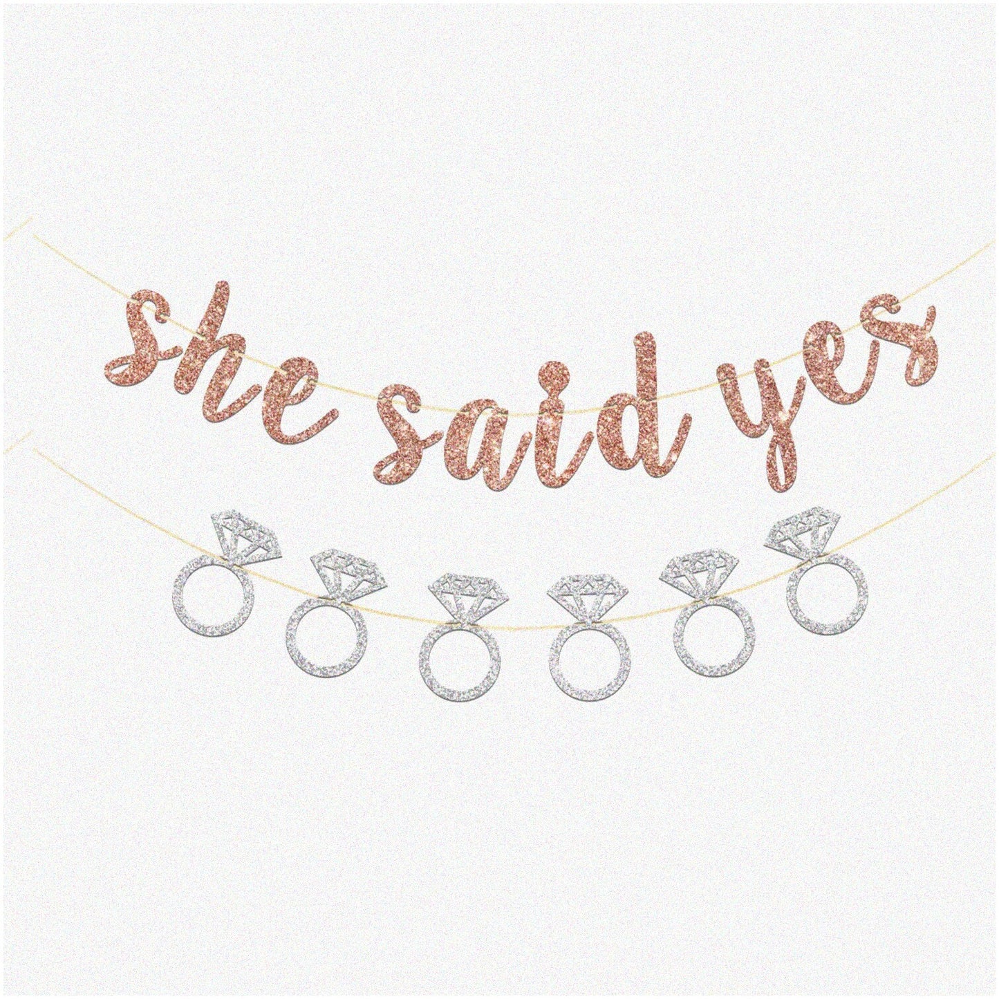 Rose Gold Glitter "Happily Ever After" Banner 8.1 ft