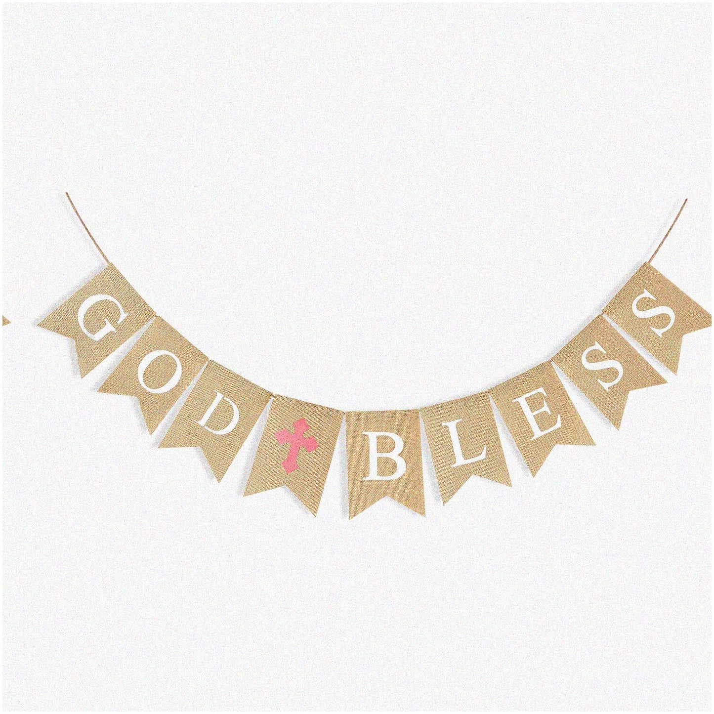 Pink Celebration Set with "God Bless" Banner and Cross