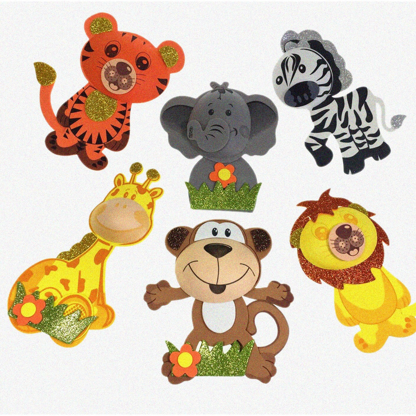 Wild Safari Foam Animal Cutouts Set 12 Large Decorations