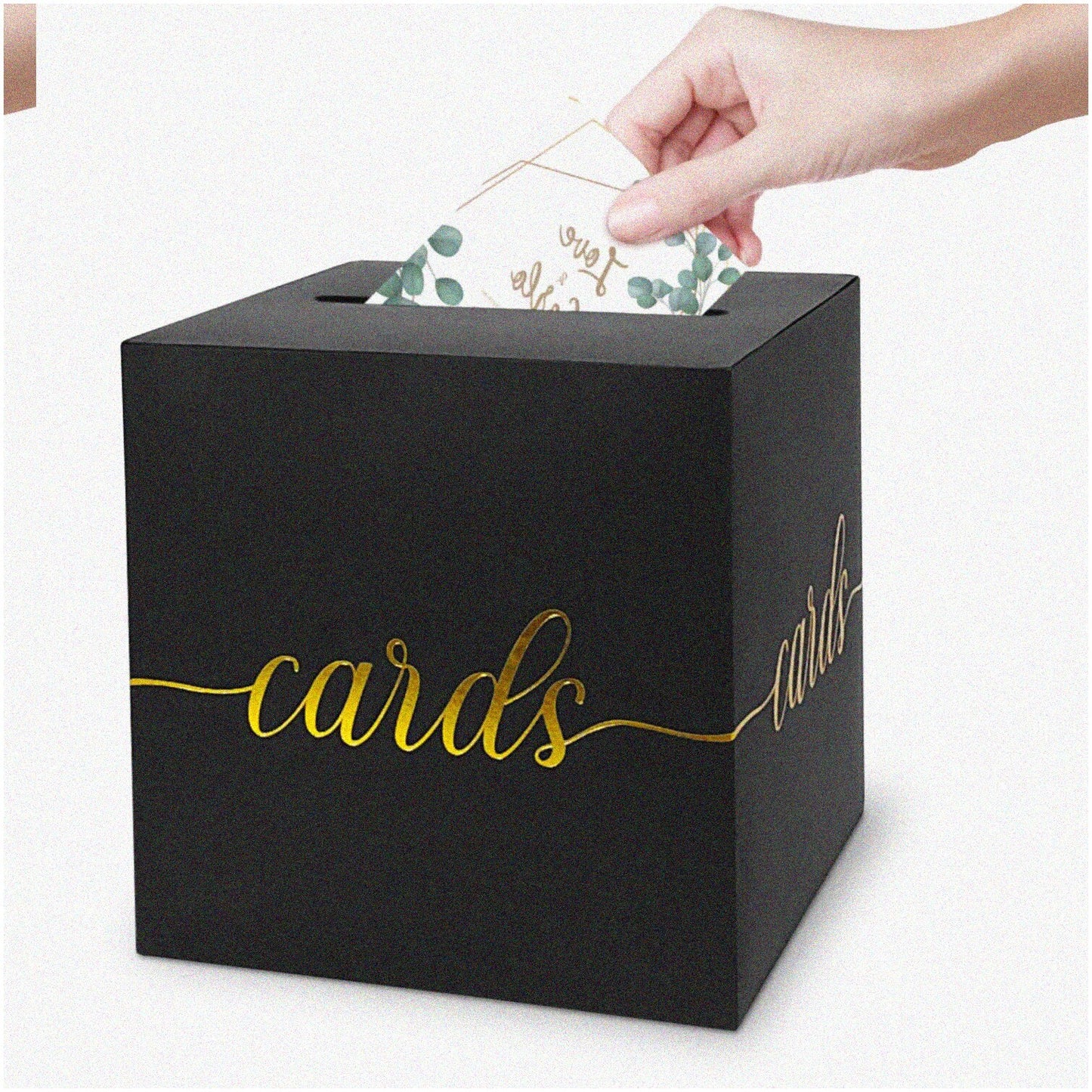 Black Card Box for Parties and Events 8.7 Inches