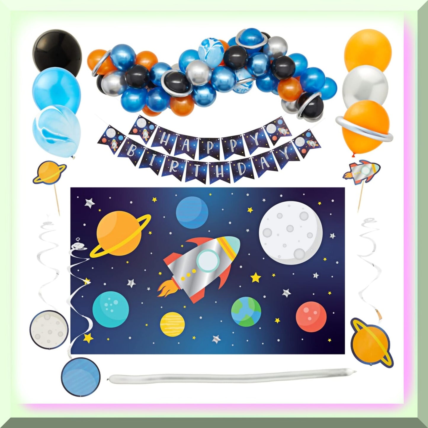 102-Piece Outer Space Party Decorations Set