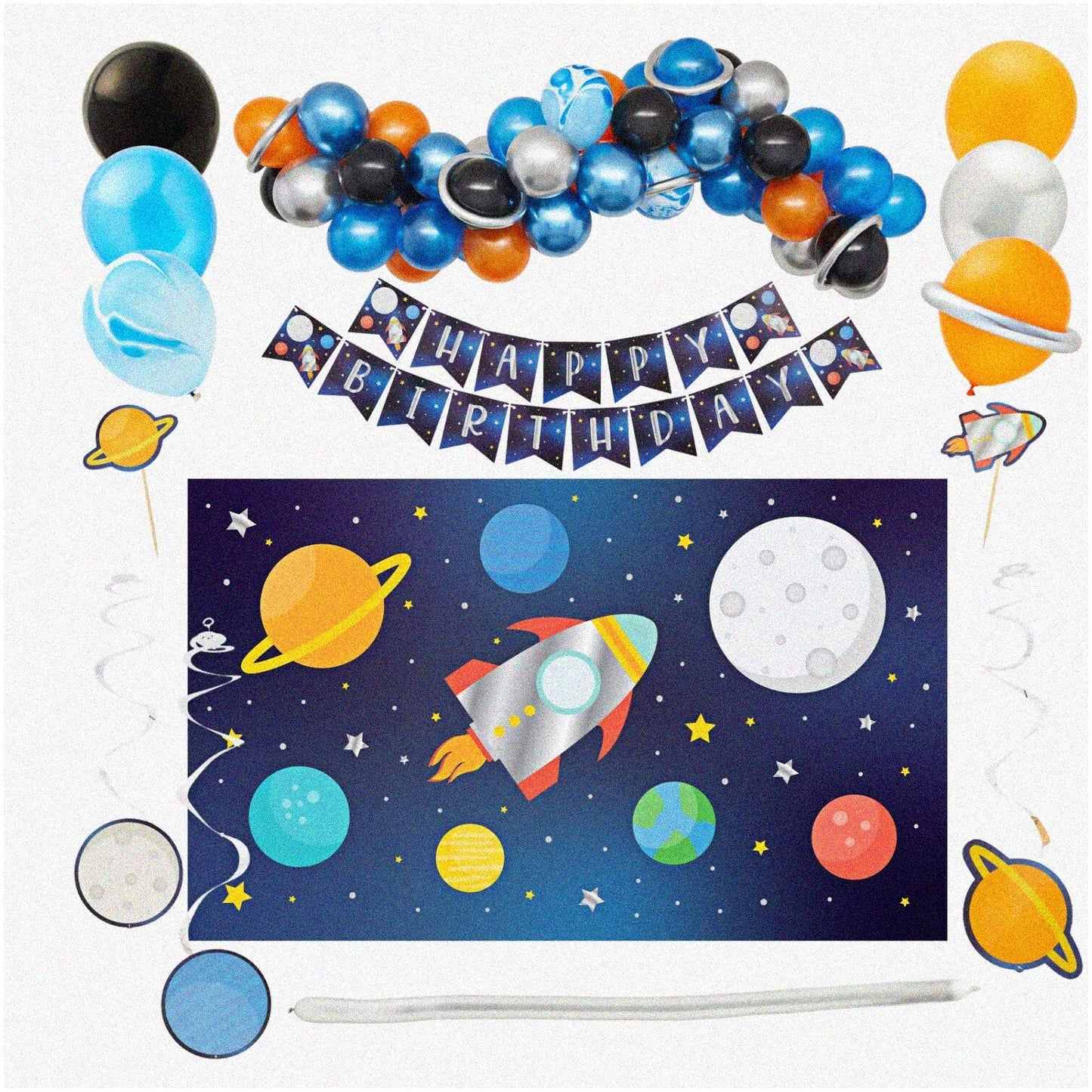 102-Piece Outer Space Party Decorations Set