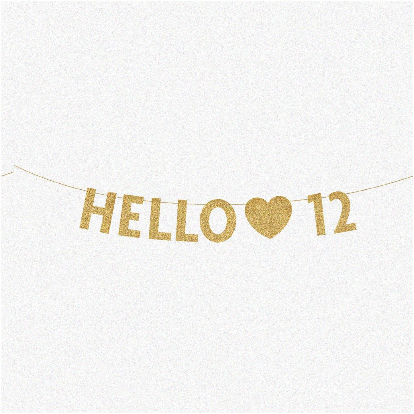 Golden Glitz 12th Birthday Banner, Gold, 5-inch Letters