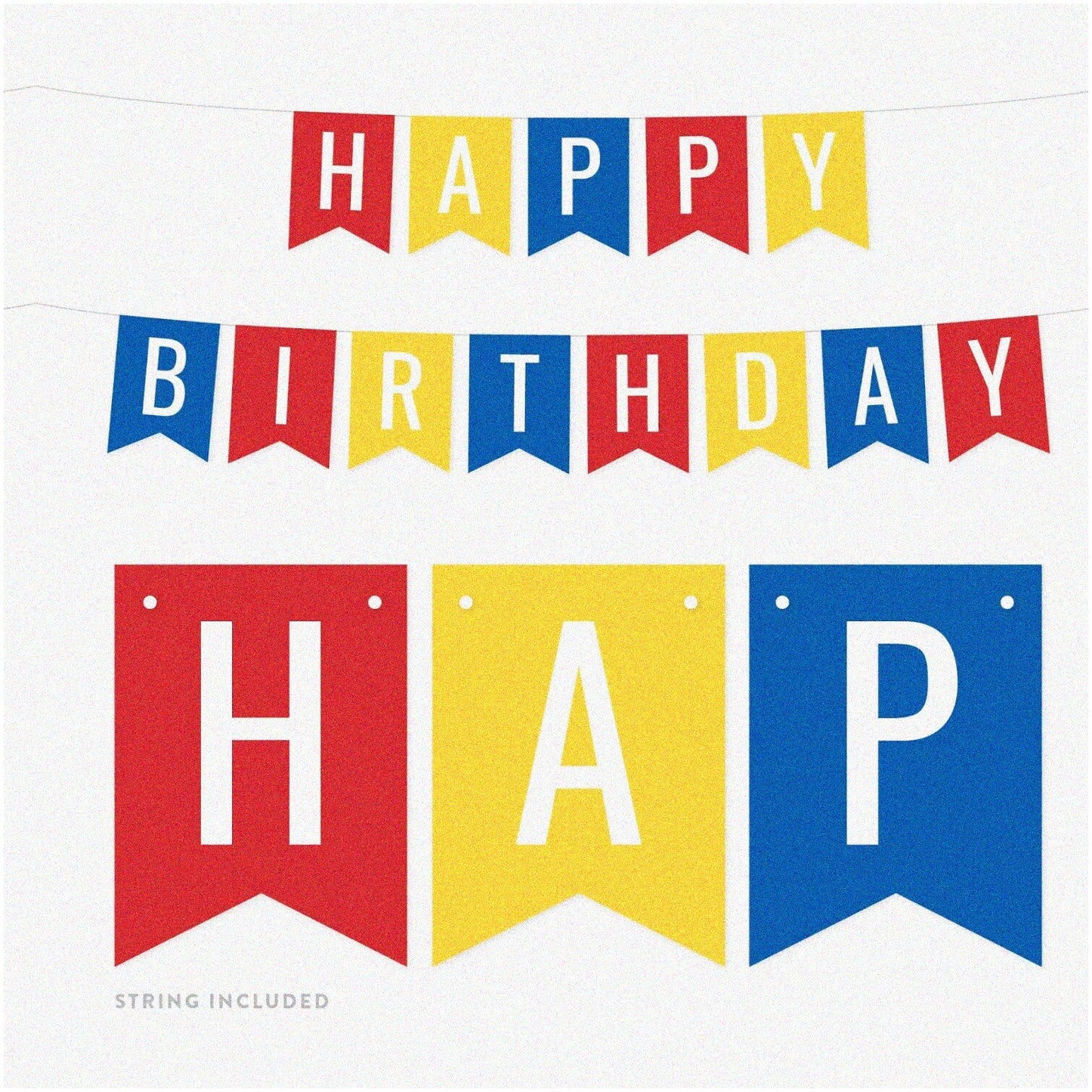 Hanging Pennant Banner 5 Feet Red Yellow Blue 1-Pack