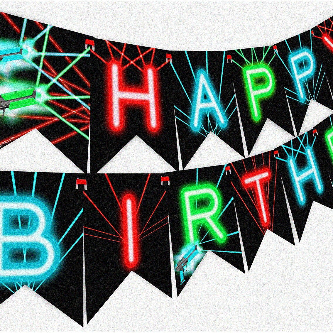 Laser Tag Party Kit with Flags and Banner