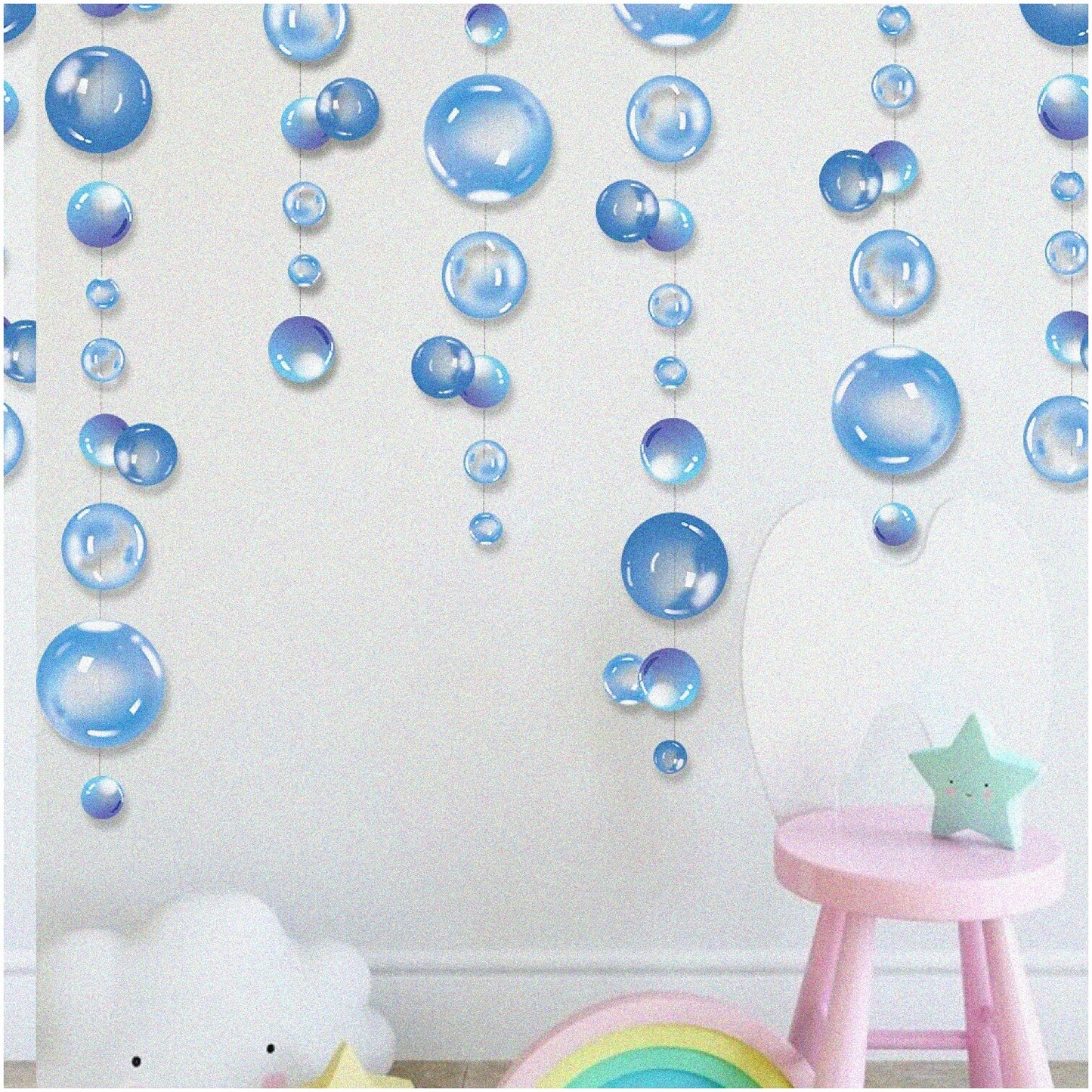 Blue Bubble Streamers - 26 Garlands for Decorations