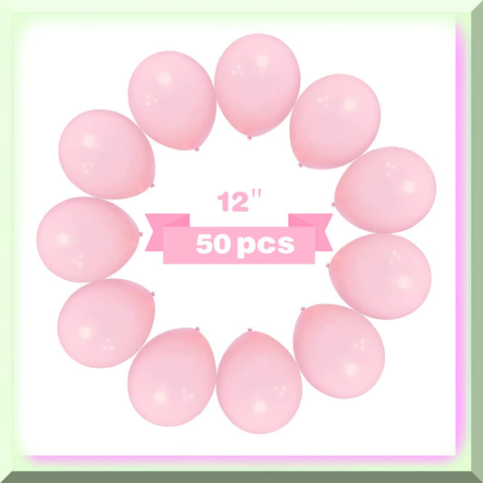 12" Light Pink Latex Balloons - 50PCS