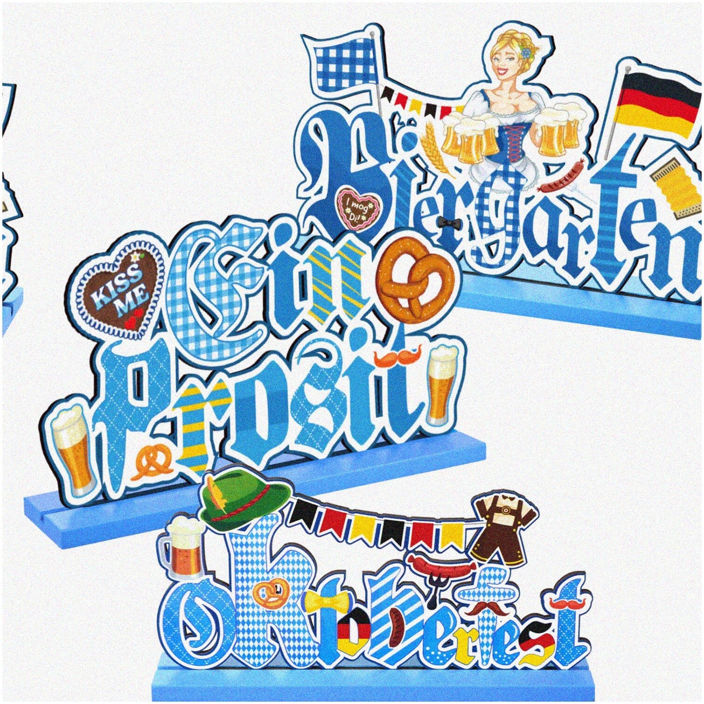 Oktoberfest Table Centerpieces with Bavarian Symbols