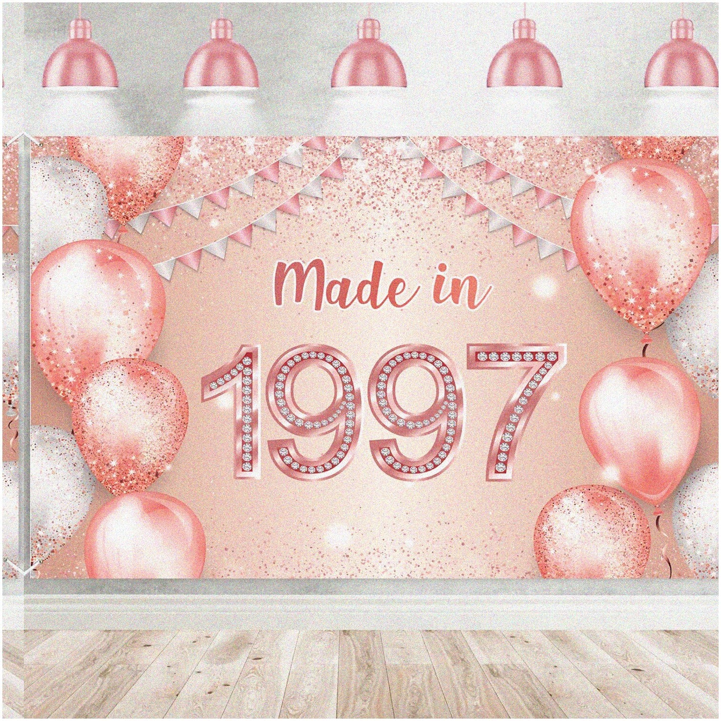 Blushing Rose-Gold Party Decor Set 9 Crepe Paper Streamers