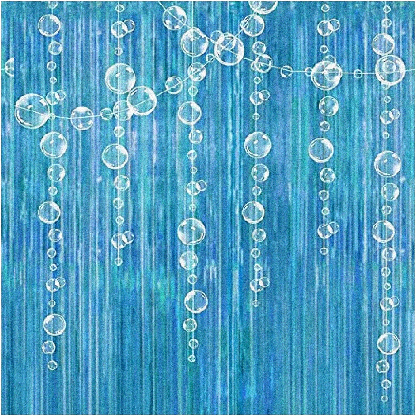 Ocean Theme Tinsel Curtain Backdrop and Bubble Garlands Kit