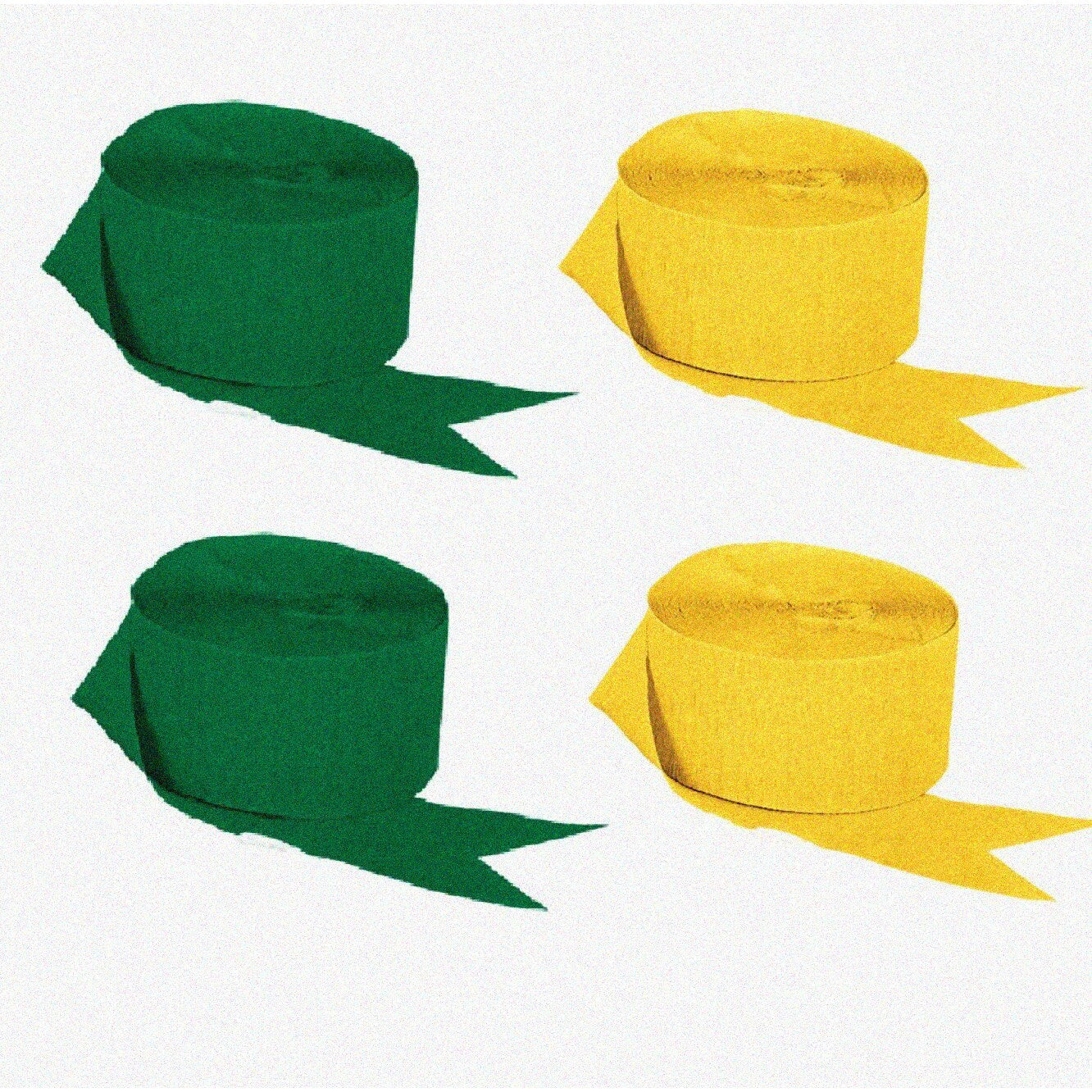 EcoChic Festive Streamers 2 Rolls Green and Gold Yellow
