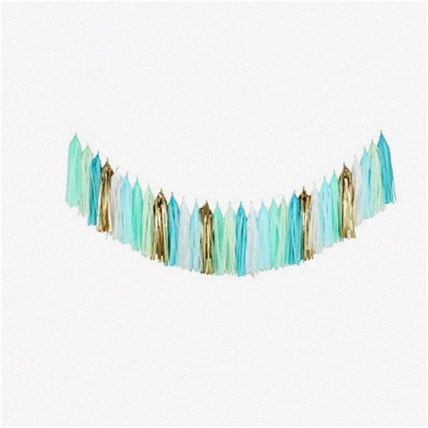 Mermaid Dreams Tissue Garland 30 Pack White Mint Aqua Gold