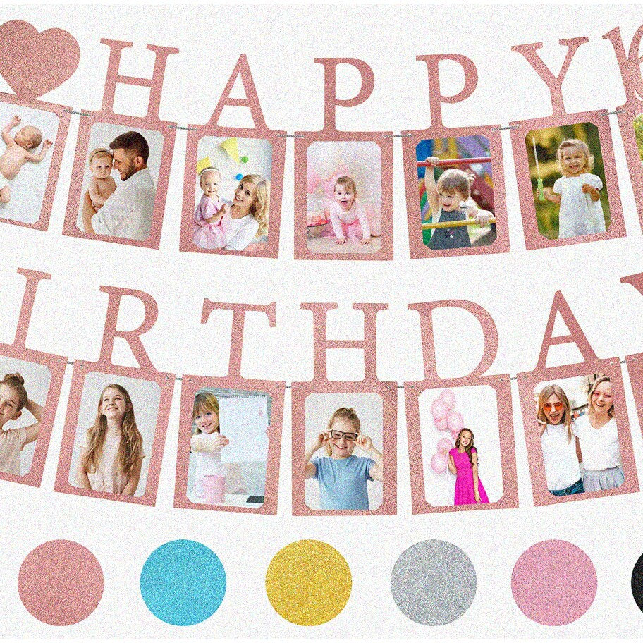 Rose Gold Sweet 16 Memories Banner