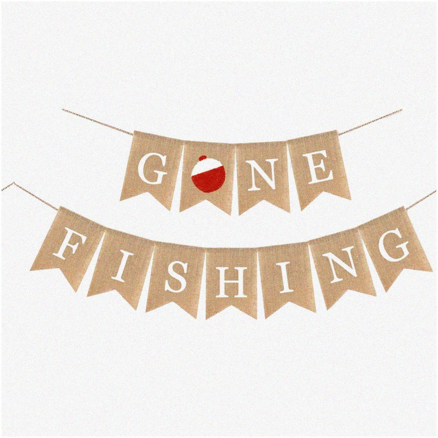 Fisherman's Fiesta Burlap Banner with Fishing Theme