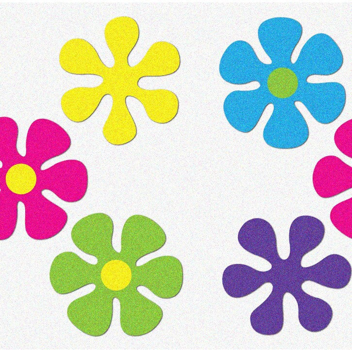 Retro Flower Power Party Pack of 10 Mini Cut Outs