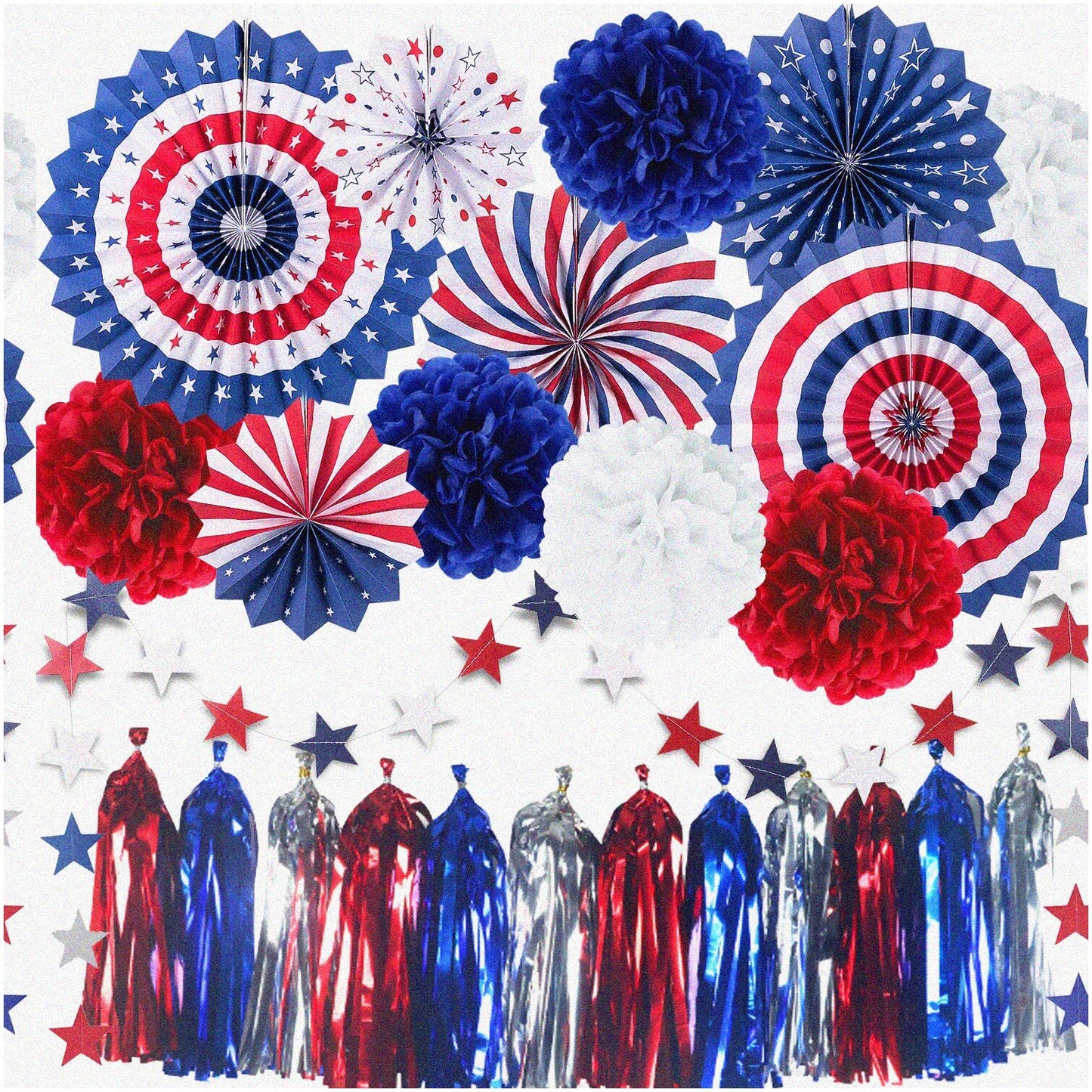 25Pcs Patriotic 4th of July Party Decorations Set