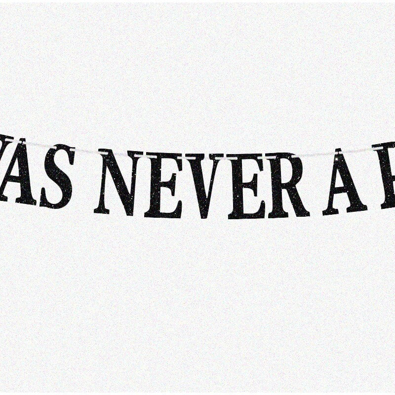 Sparkling Engagement Party Banner Black Glitter