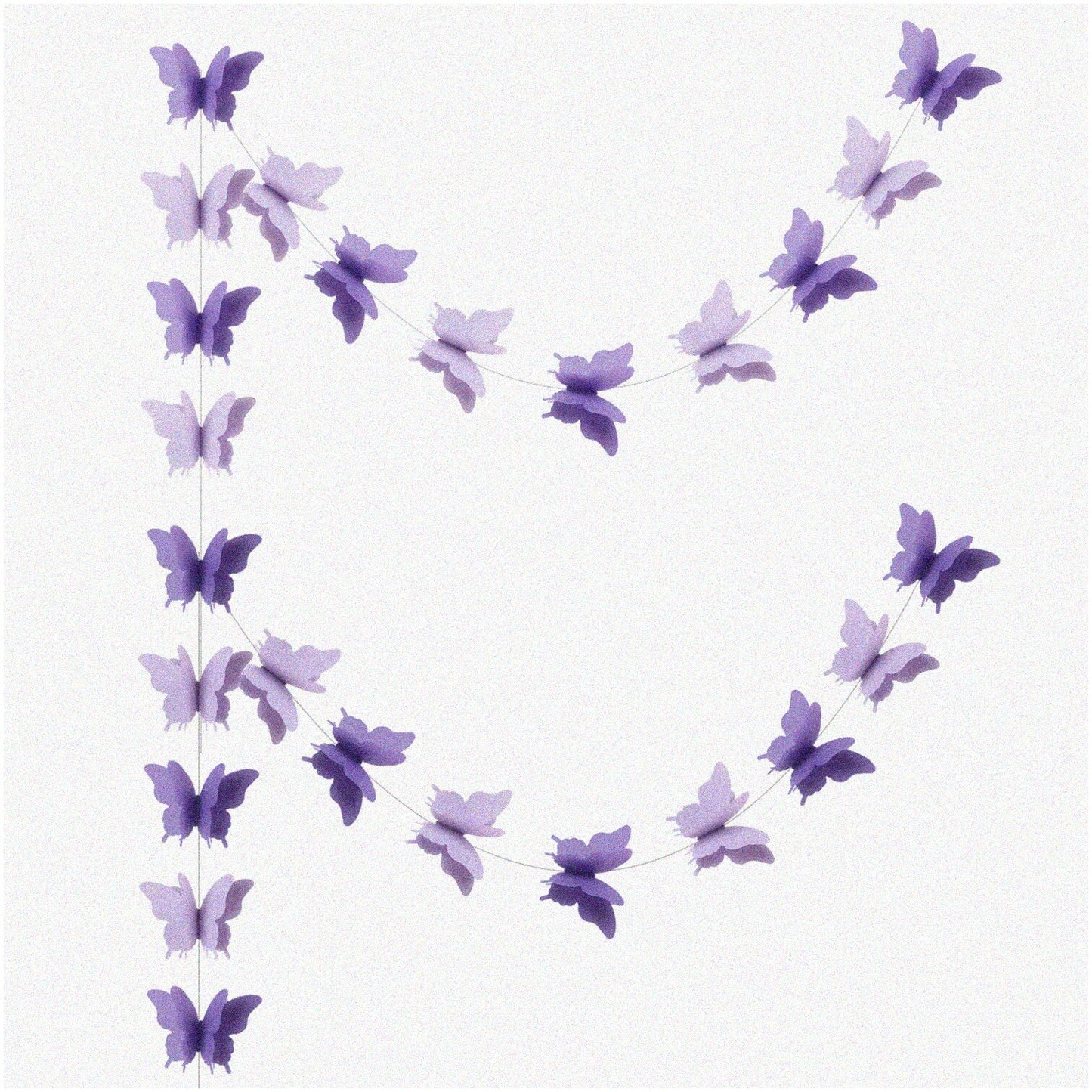 Whimsy Wings Butterfly Garland Set of 2, Light Purple, 110 Inches