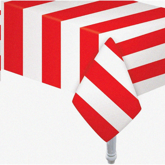 Red and White Stripe Tablecover Pack of 4