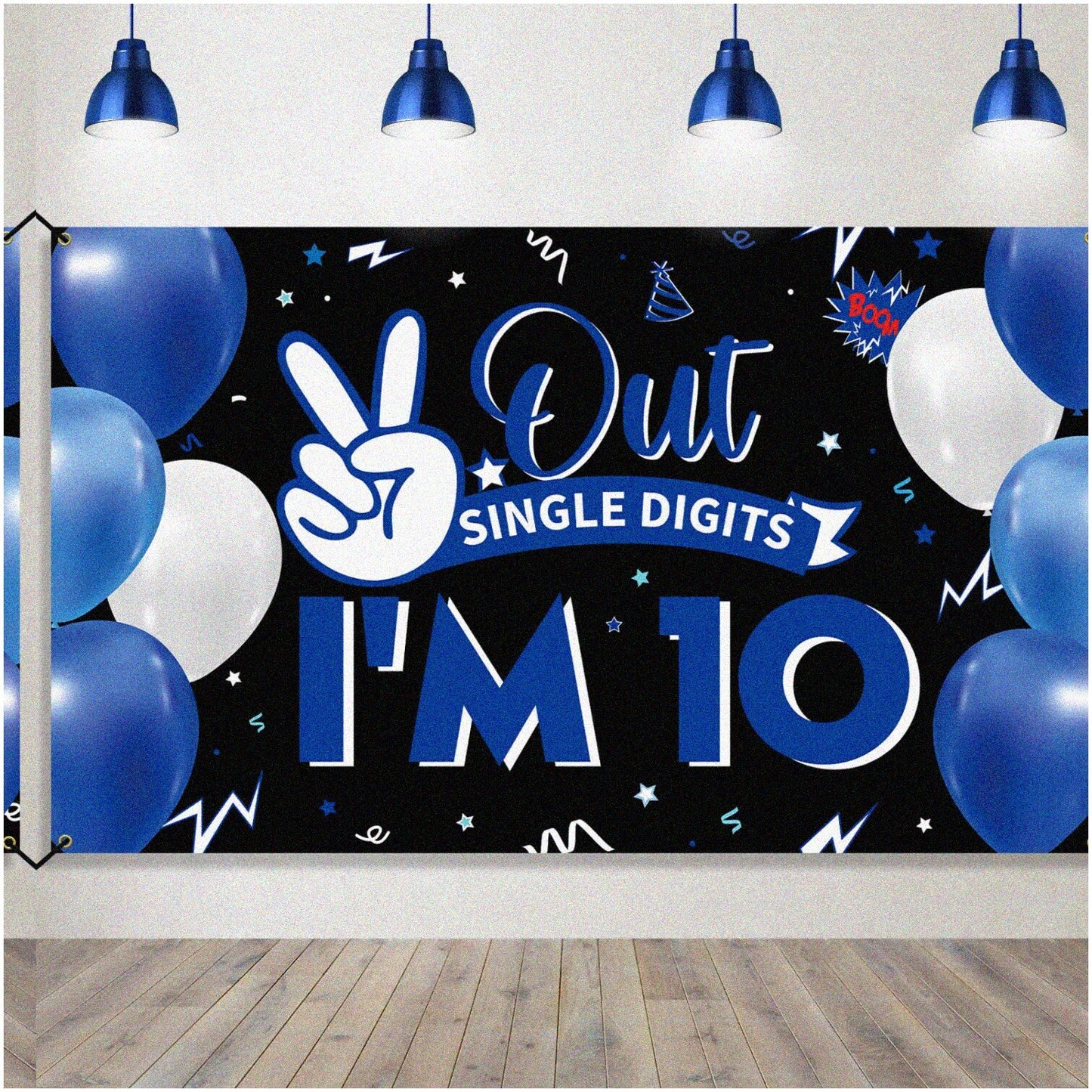 FabrX 10th Birthday Bash Banner Backdrop Decoration