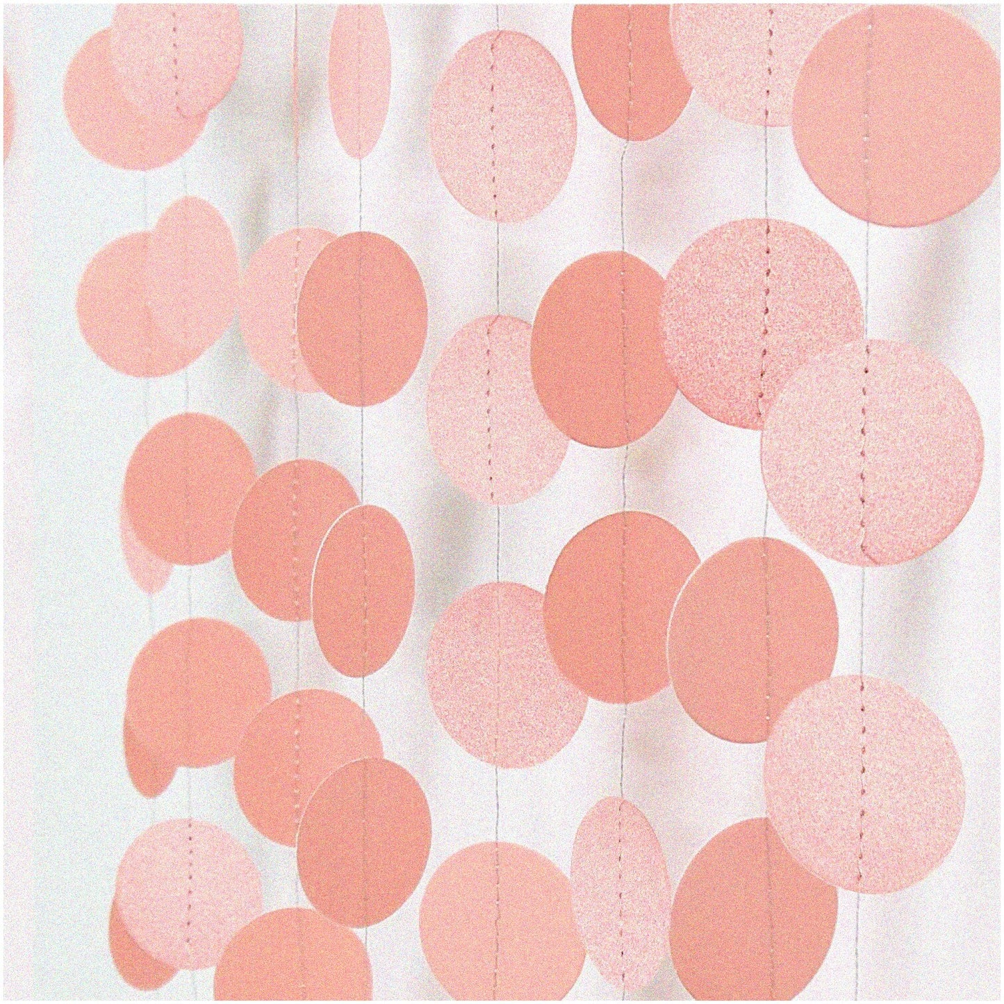 Pink Circle Dot Garland, 52 Feet, 2-Inch Circles