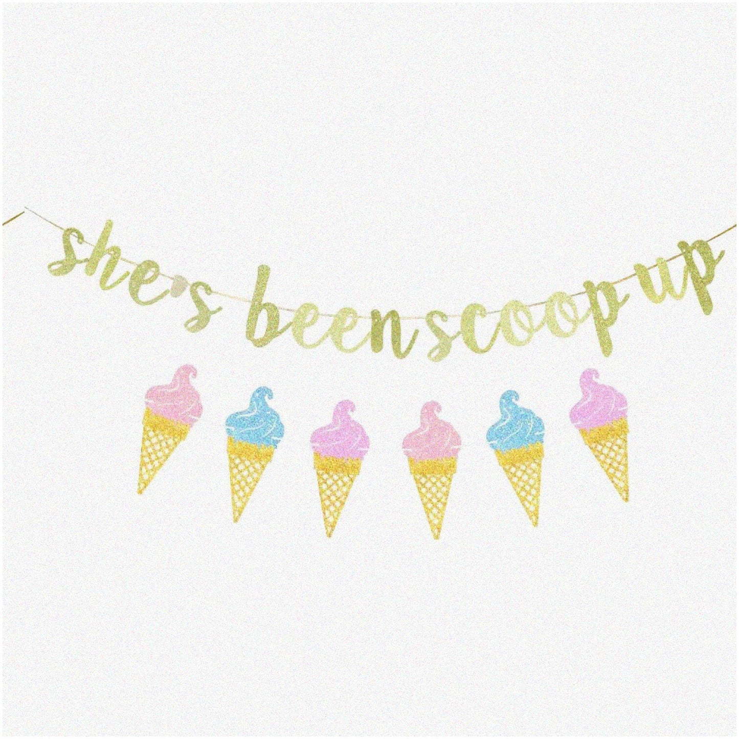 Ice Cream-Themed Bridal Shower & Engagement Banner Set