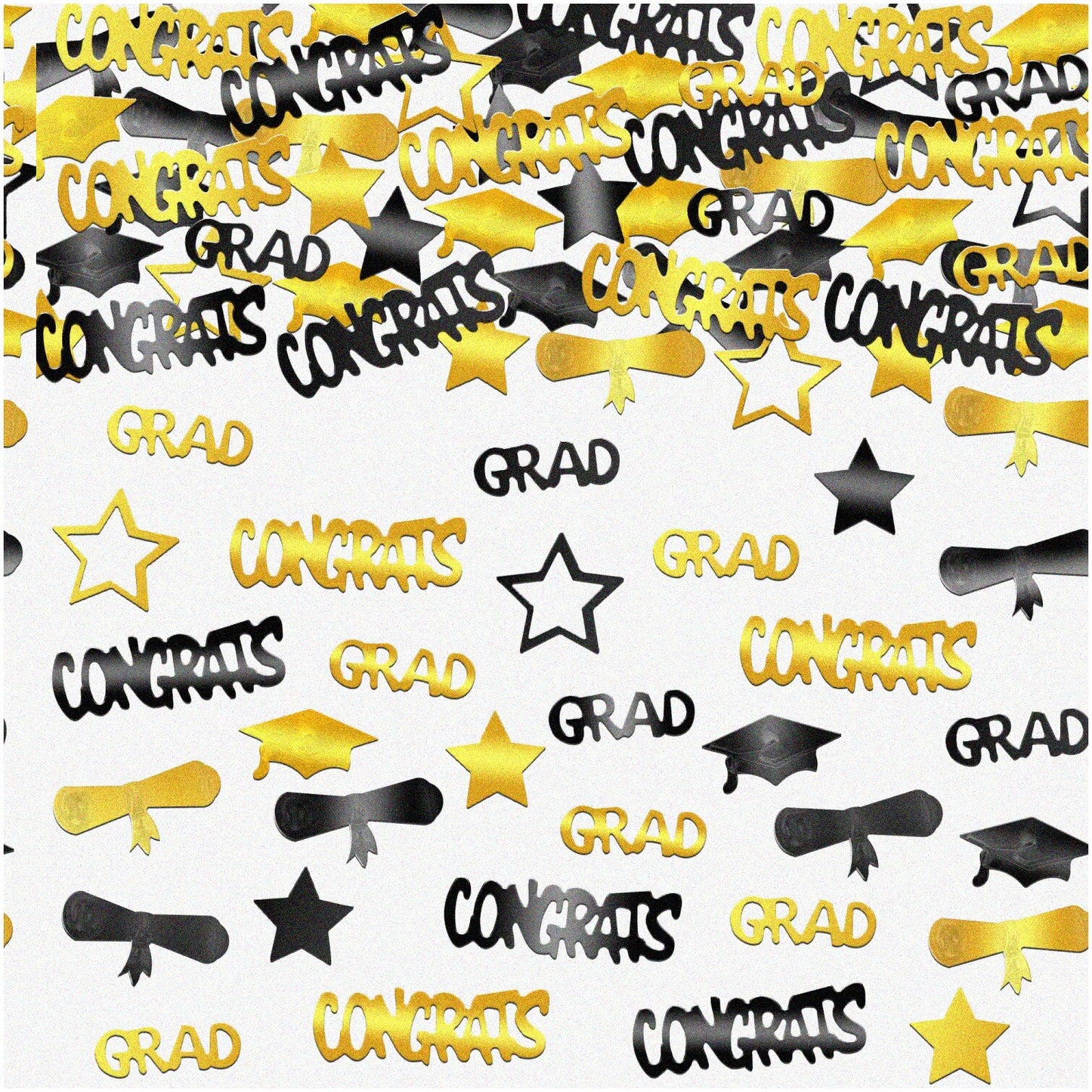 Black & Gold Confetti Pack 1300 Pieces for Graduation Parties