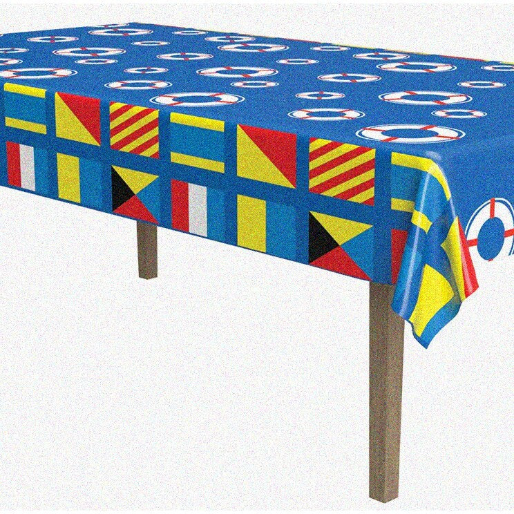 Oceanic Voyage Plastic Table Cover 54x108 Inches