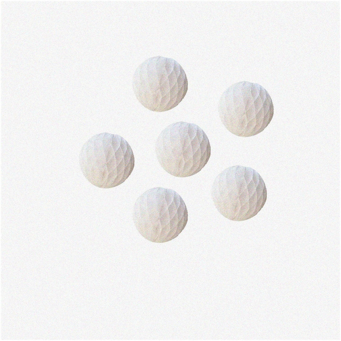 White 8-inch Paper Honeycomb and Tissue Flower Ball Set, 6 Pieces