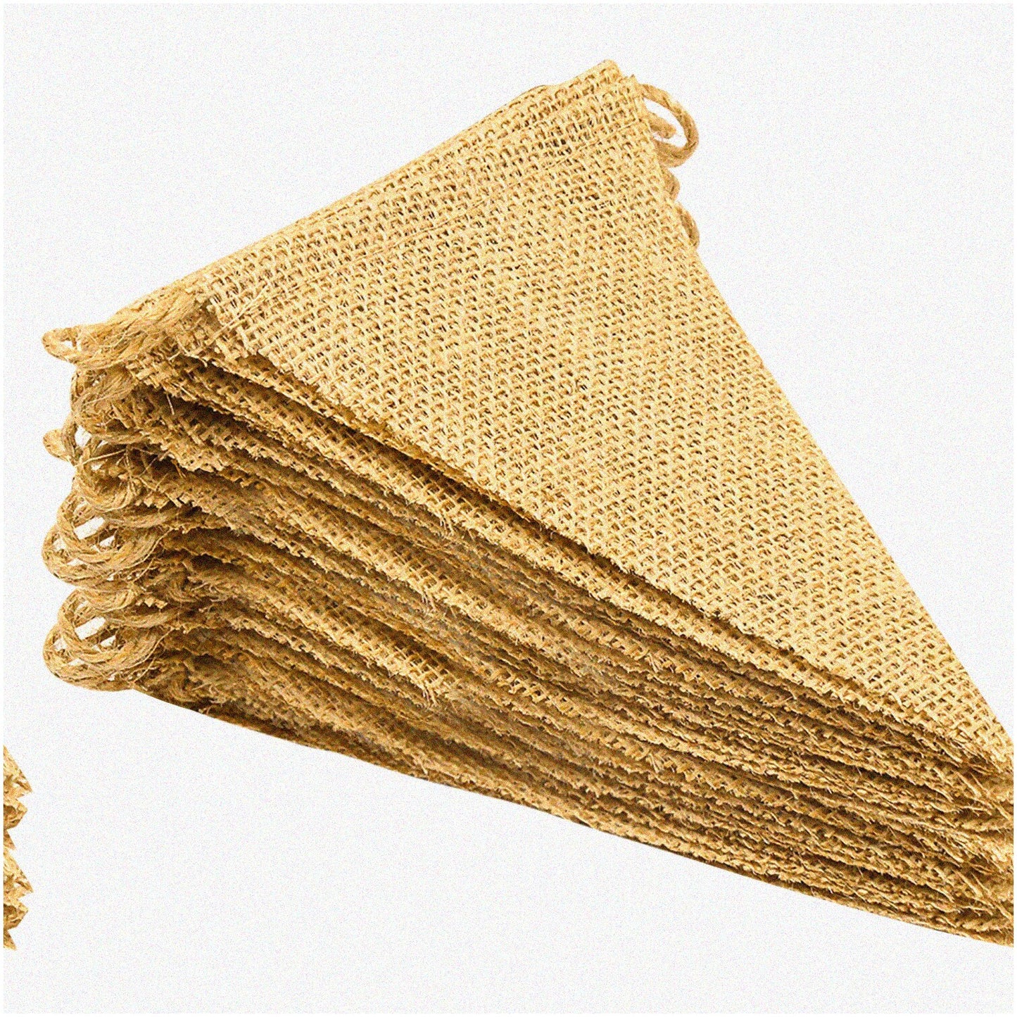48 Pcs Triangle Burlap Flags DIY Decoration Kit