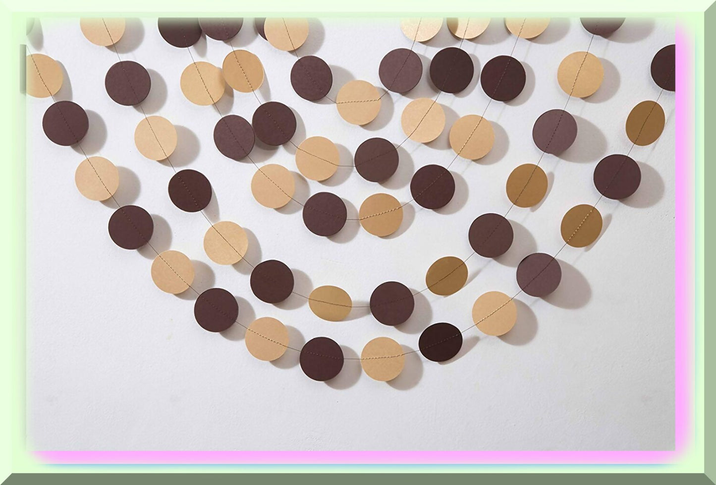 10ft Kraft Brown Circle Garland for Weddings and Parties