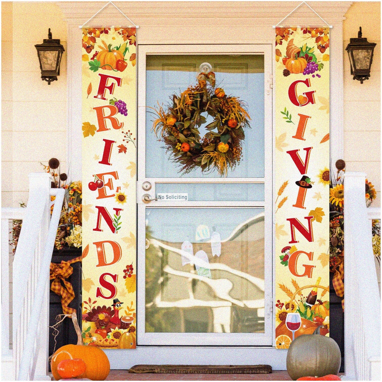 Thanksgiving Harvest Porch Sign 70x12 inches