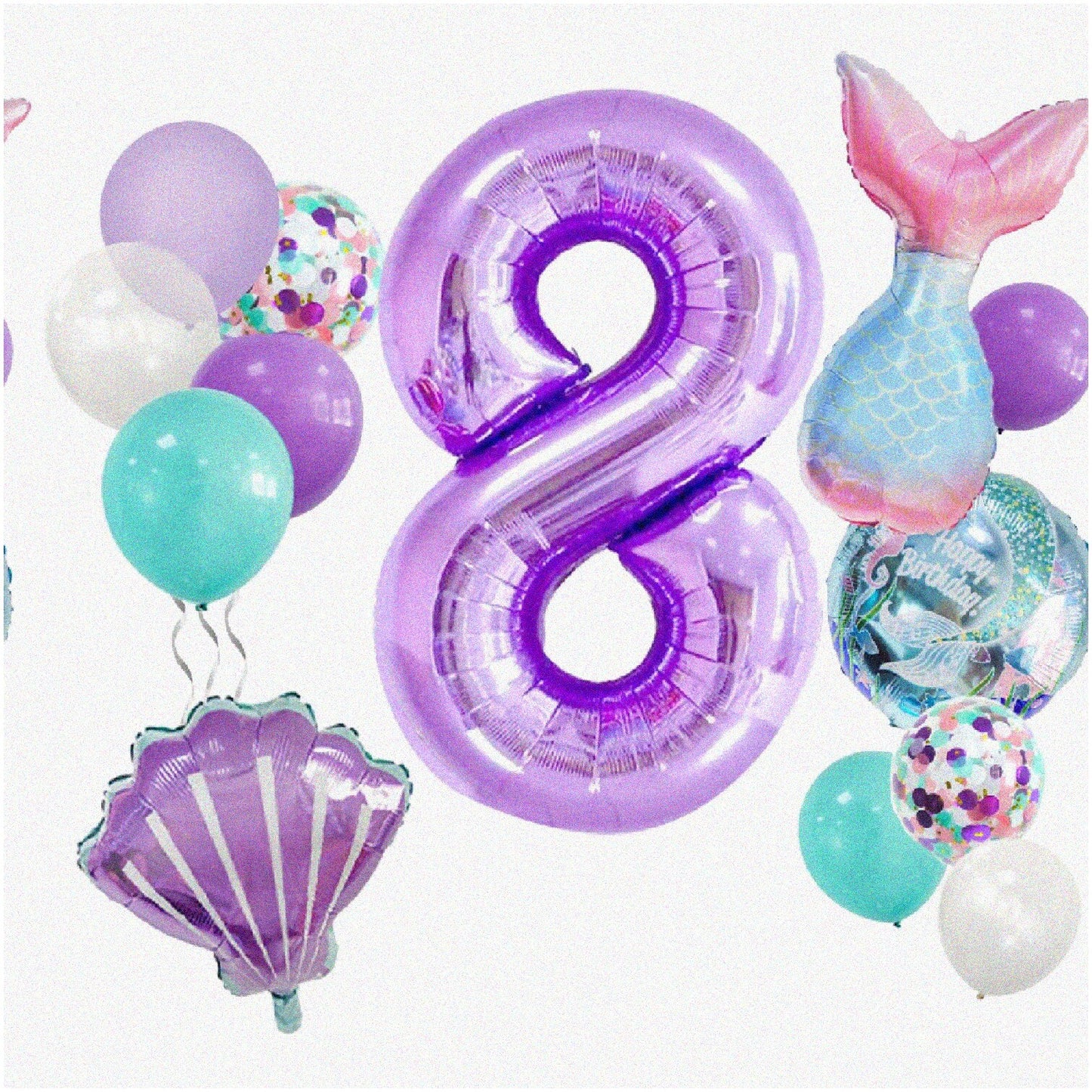 Mermaid 8th Birthday Party Kit 13 Pcs