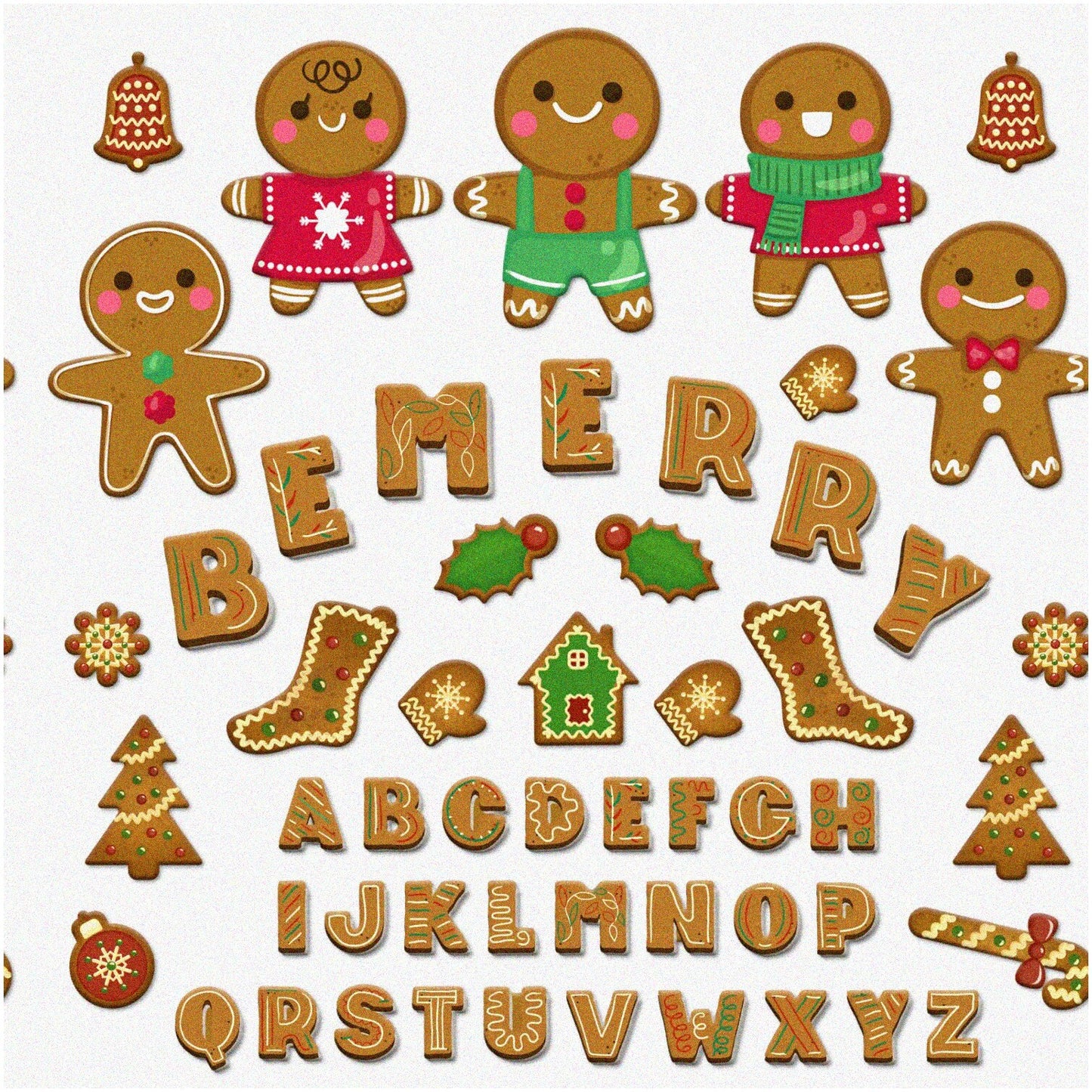 Gingerbread Bulletin Board Decor 54pcs