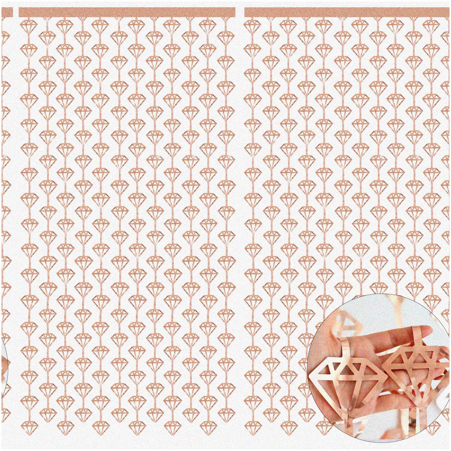 Radiant Rose Gold Diamond Fringe Set 2 Pack 6.5ft Backdrops