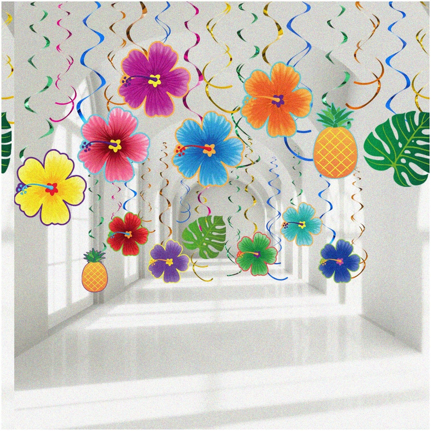 Tropical Paradise Luau Party Swirls Set of 30