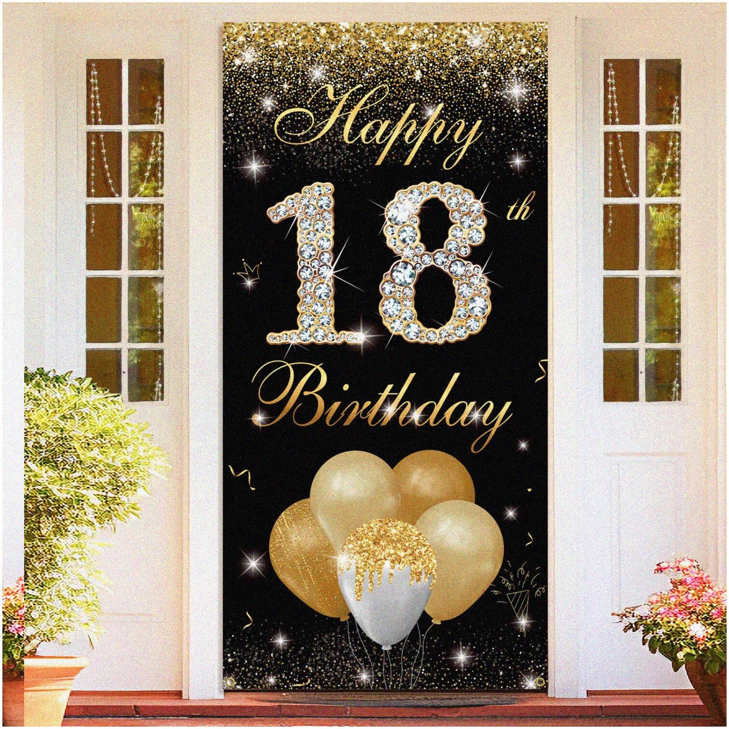 Black Gold Fabric Decor Kit for 18th Birthday