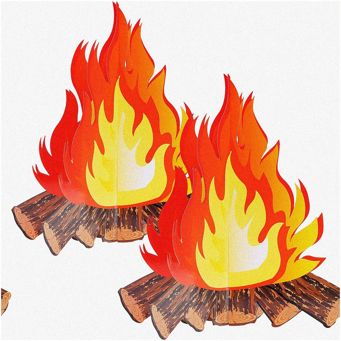 3D Cardboard Campfire Decorations 12" Set of 4
