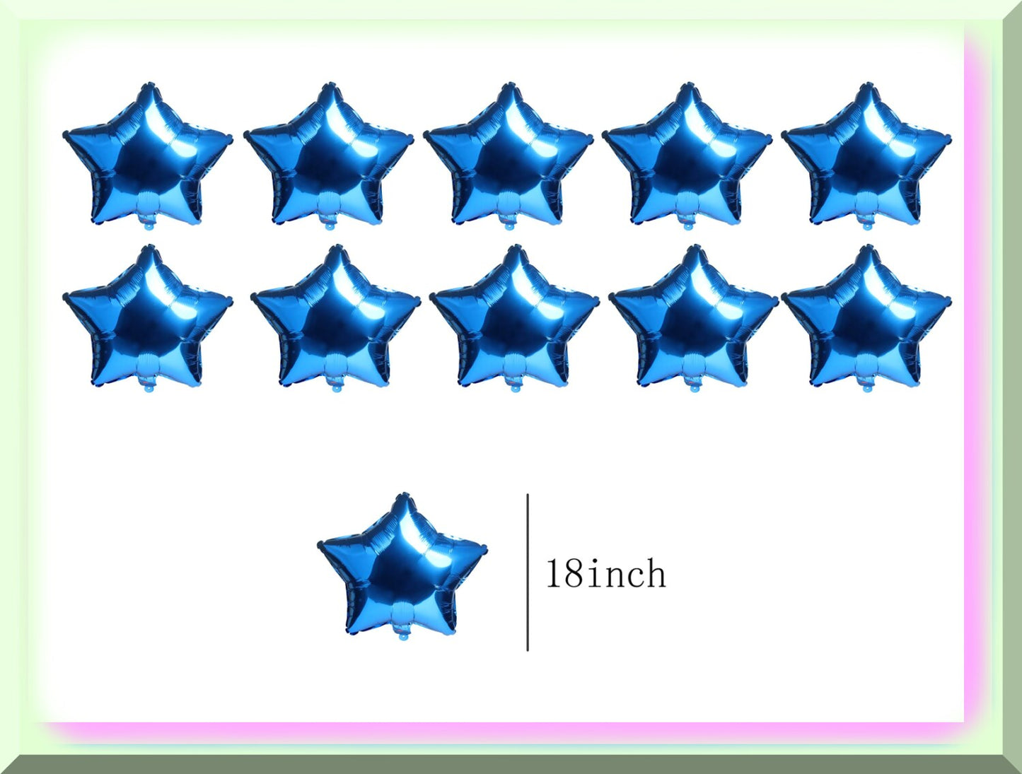 10pcs 18" Blue Mylar Balloons Set