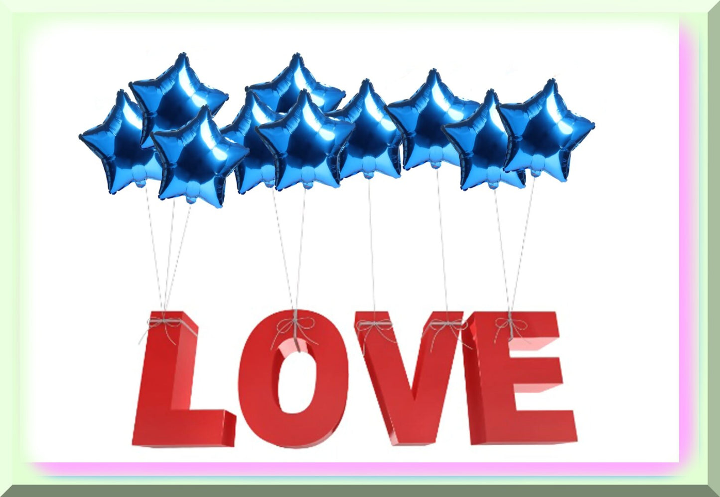 10pcs 18" Blue Mylar Balloons Set