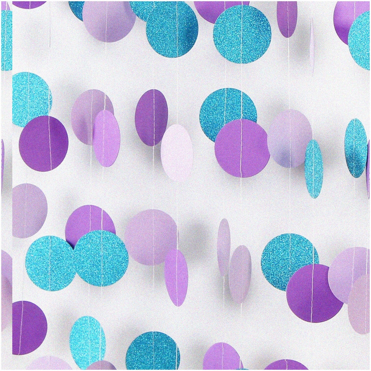 Mermaid Party Garland 52Ft Glitter Streamers Purple-Blue