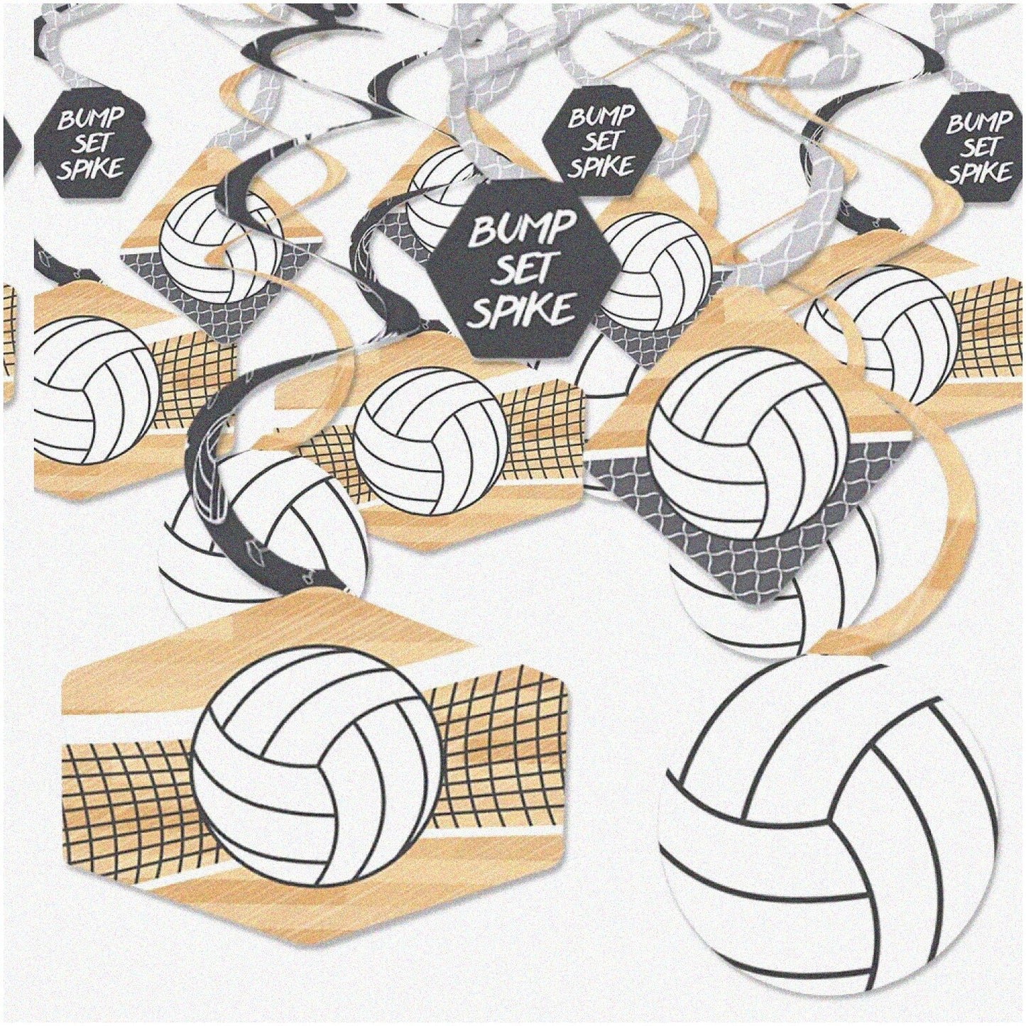 Volleyball Baby Shower Decorations Set of 40 Swirling Party Decor