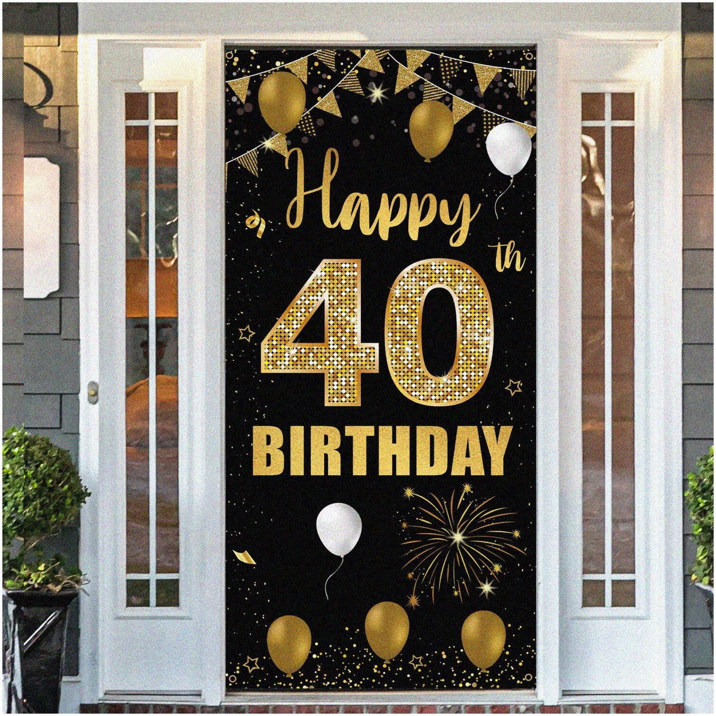 40th Birthday Black Gold Decorations Set