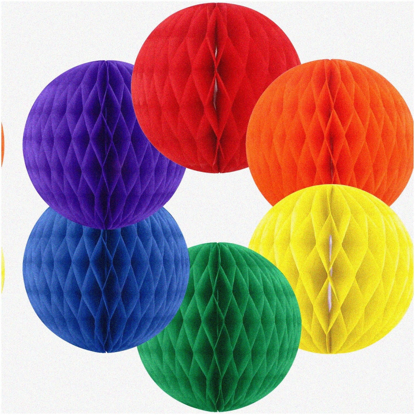 Rainbow Honeycomb Party Decoration Set - 6pcs Blue 8 Inch Paper Fans