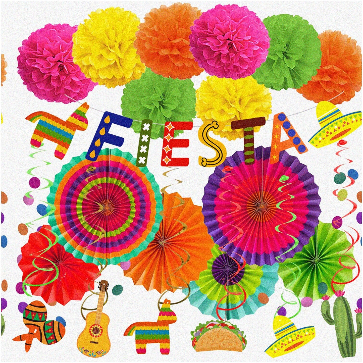 Multicolor Fiesta Party Decoration Kit