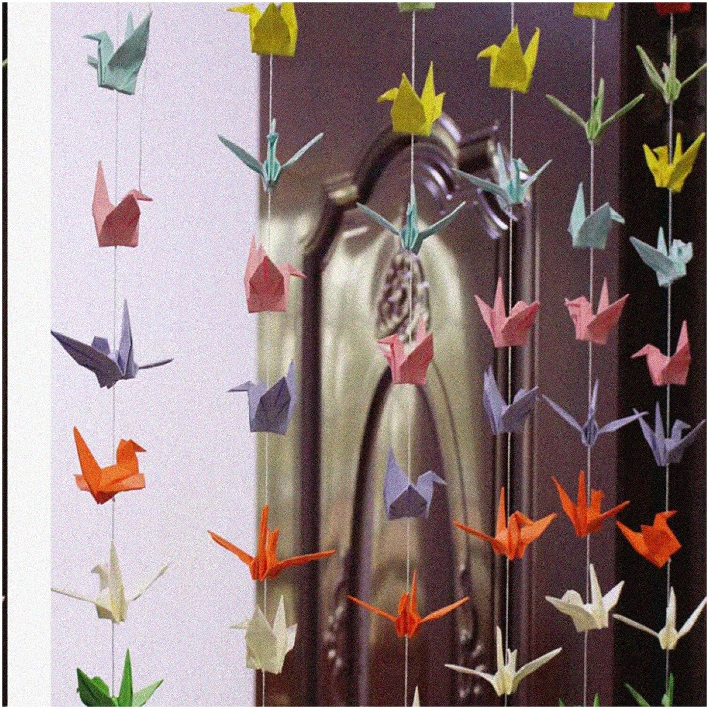 Origami Paper Crane Hanging Garland, 3 Strings, 10 Cranes Each
