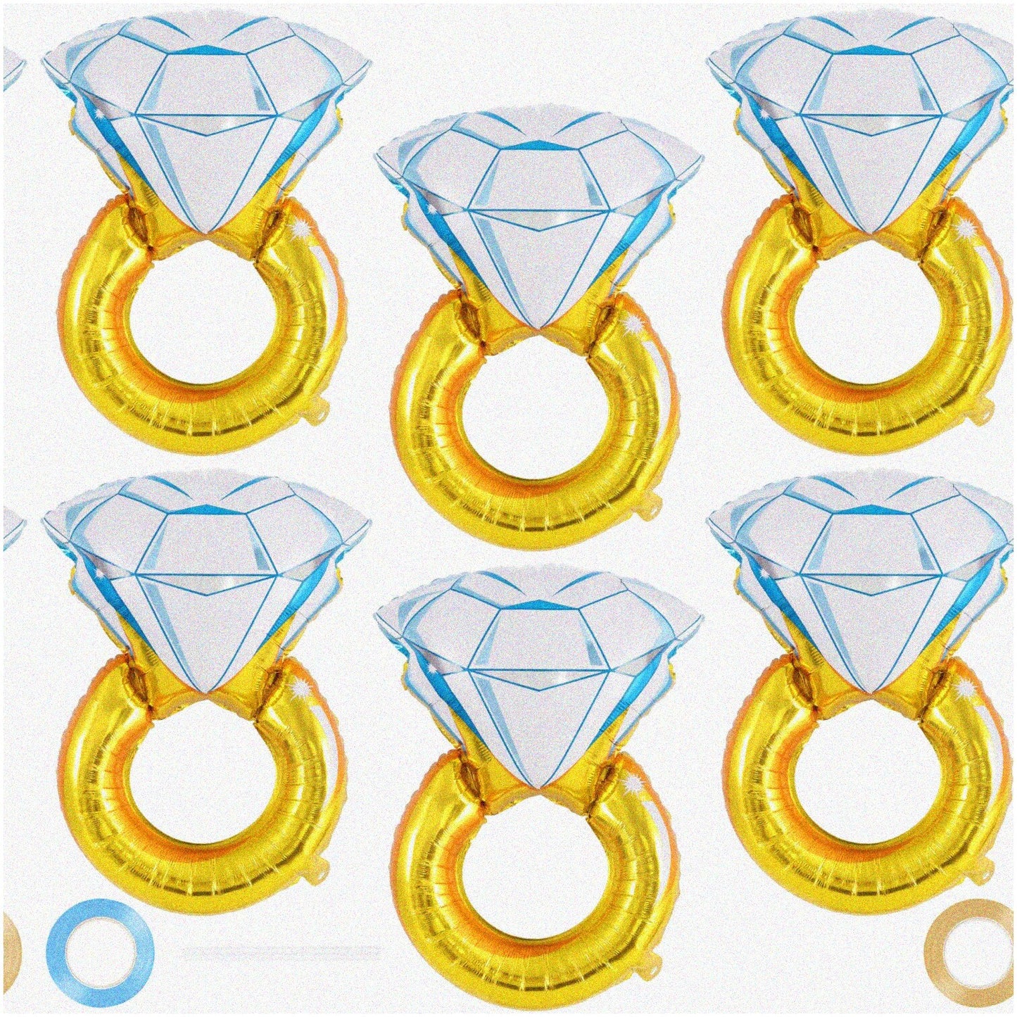 Blue Diamond Ring Balloon Set 6 Pieces