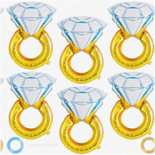 Blue Diamond Ring Balloon Set 6 Pieces