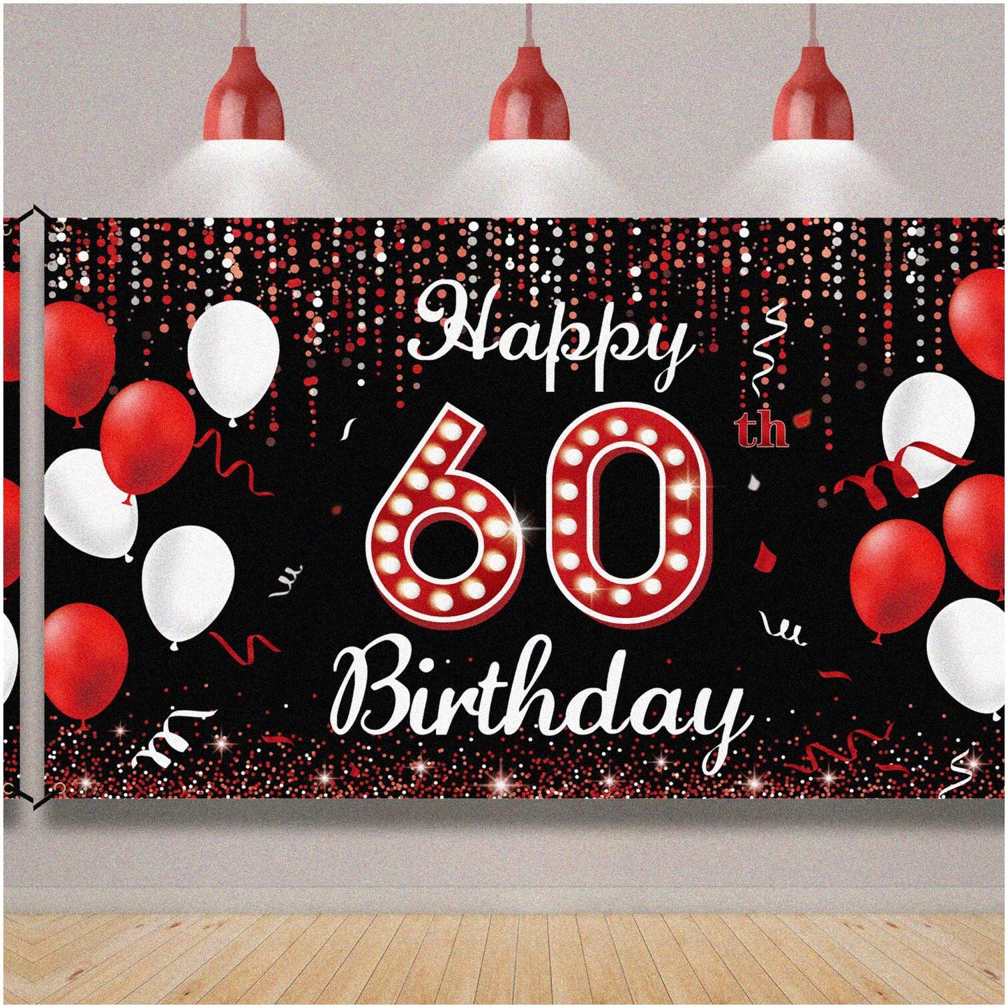 60th Birthday Party Decorations Kit with Backdrop and Props
